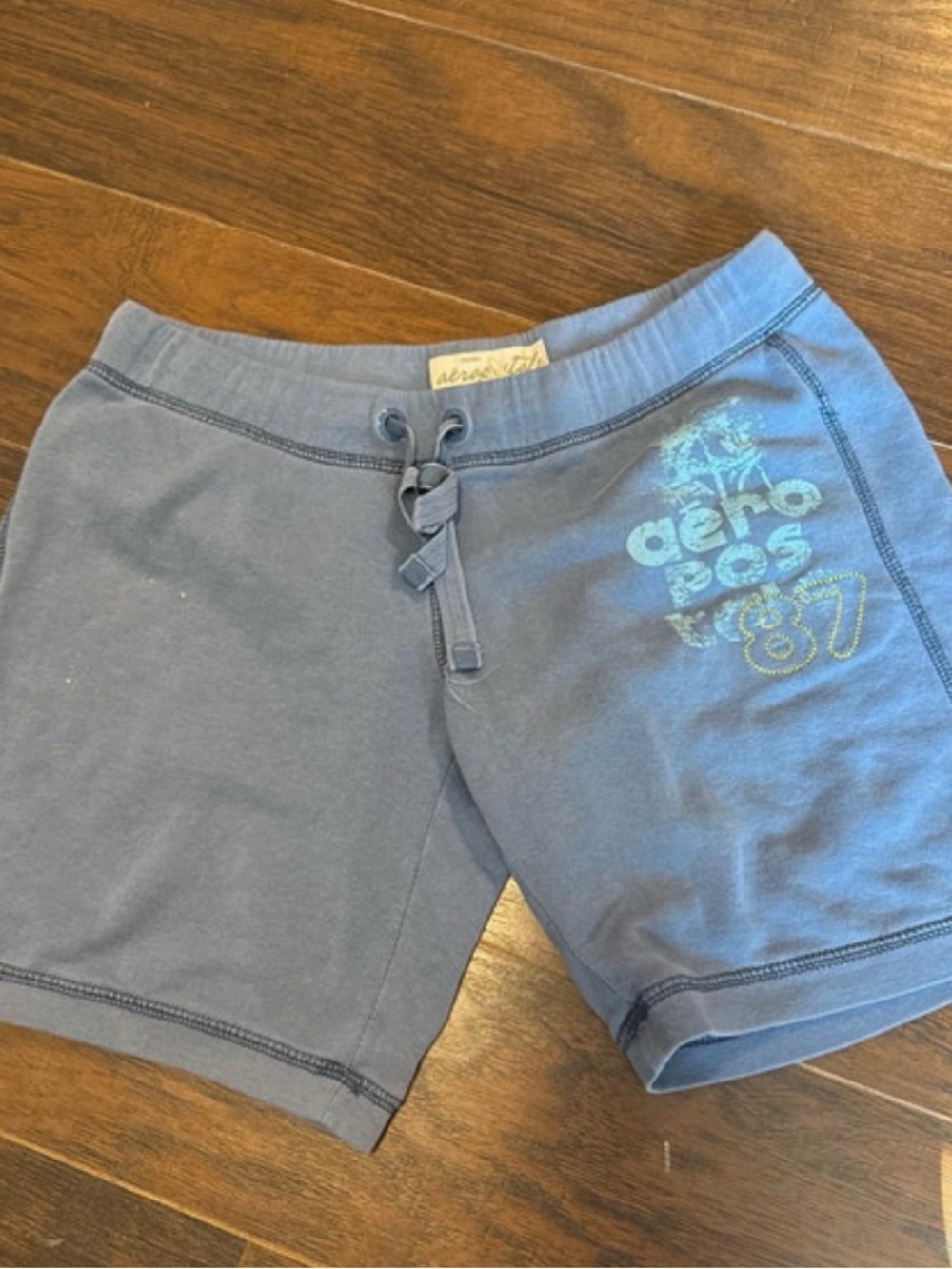 Aéropostale Blue Logo Drawstring Shorts
